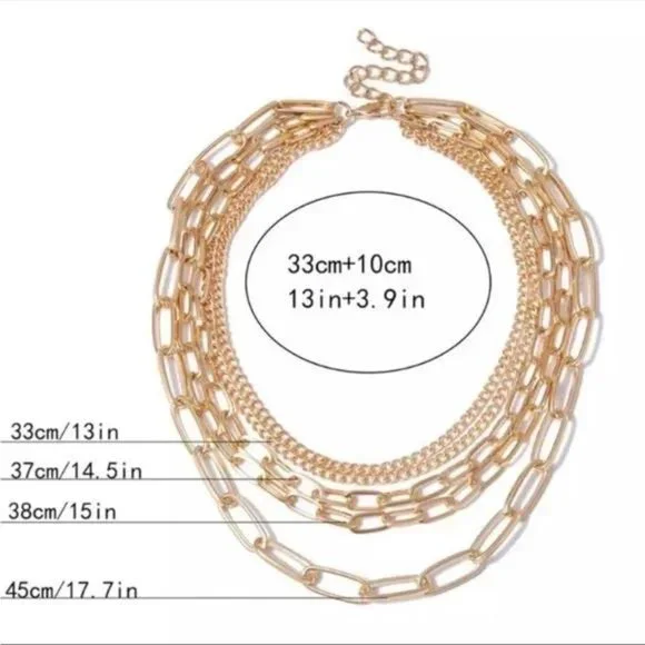 New Multi Layered Gold Chain Punk Choker Necklace, nice Necklace, cute Necklace - Picture 5 of 5